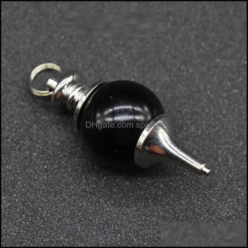 Reiki Healing Assorted dowsing pendulum circular Cone charms Crystal pendants for necklace accessories jewelry making