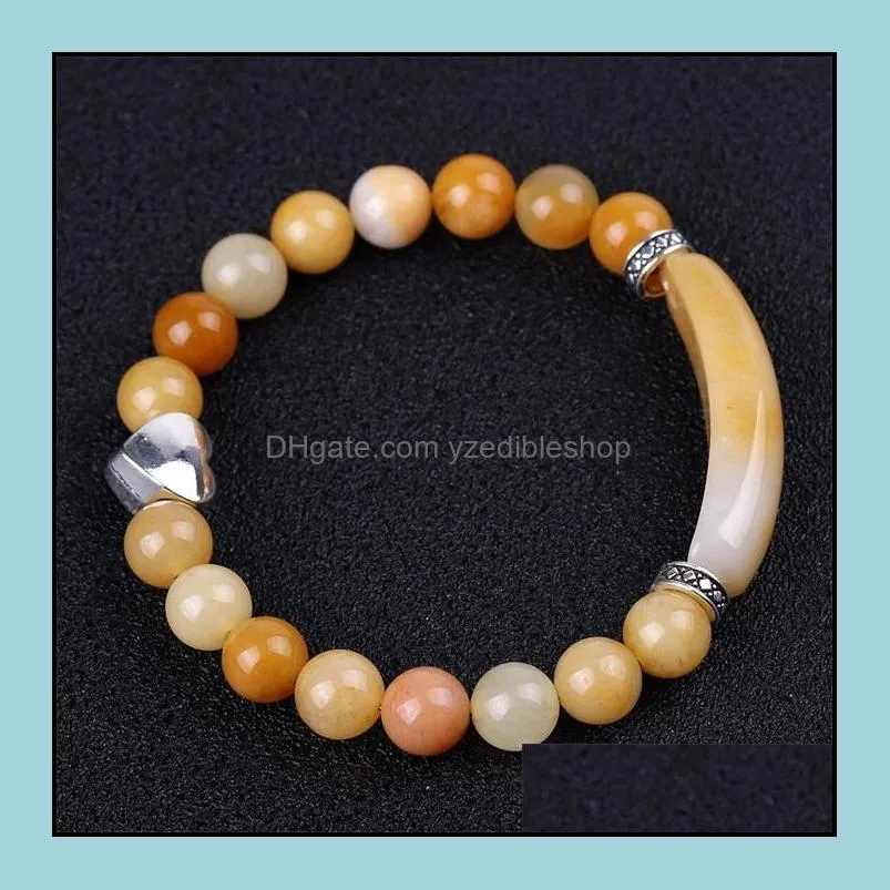 lover heart yellow red green tiger eye stone bar beads bracelet women men bangle beaded buddha hand strings couple