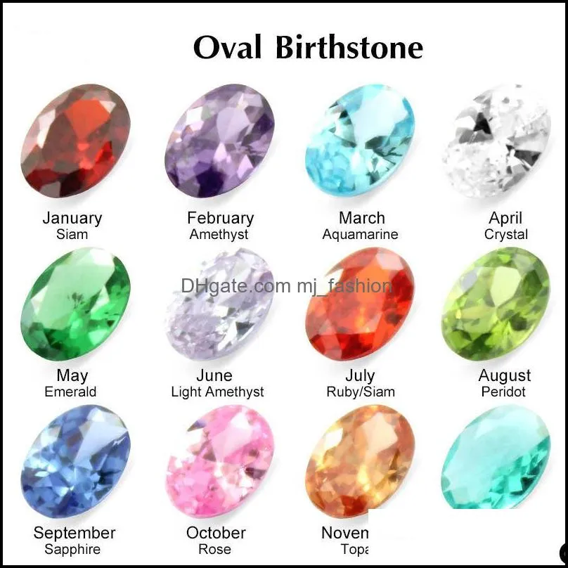 5mm birthday stone jewelry accessories fashion diy birthstone round teardrop heart crystal zircon floating charms for living memory