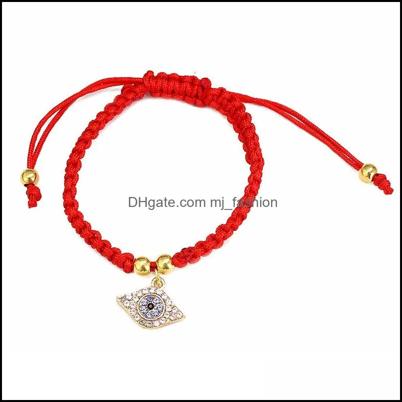 braided thread lucky red string chain bracelet women men crystal eye hamsa hand charm bracelets fashion friendship handmade jewelry valentine`s day