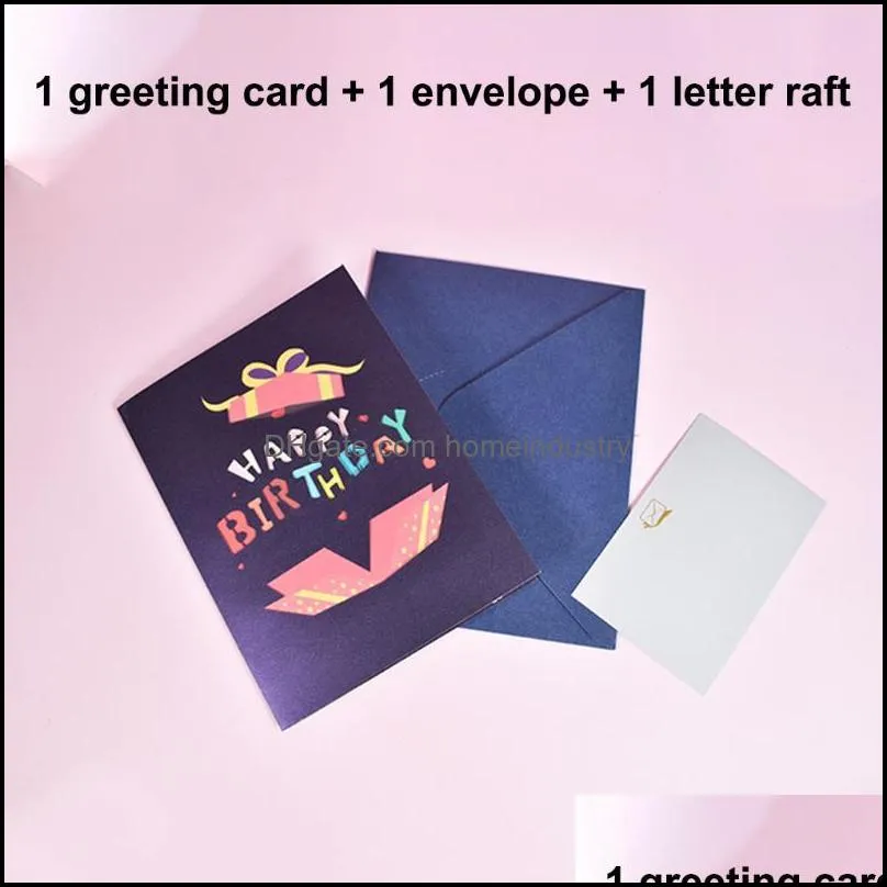 Greeting Cards DIY Crafts 3D Card Happy Birthday Presents Envelopes Supplies Foldable Surprise -up Decoration Postcard Letter