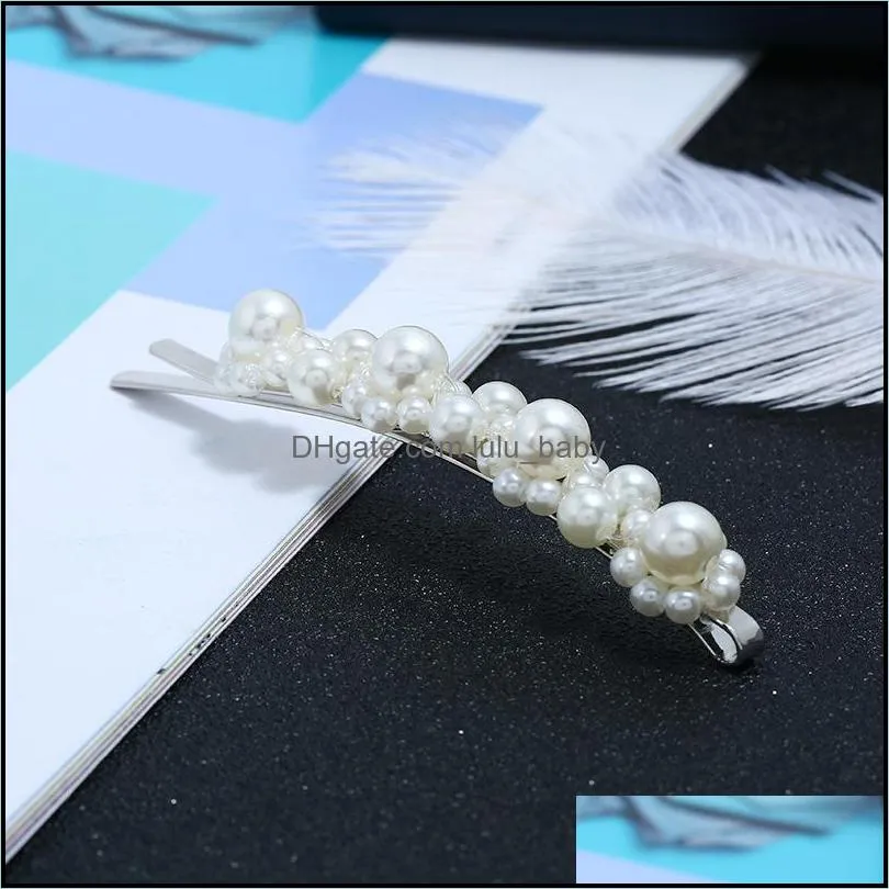 2019 new arrival pearl hair clip ponytail for women fashion barrette beautiful hairpins accessories korean hair clip crystal elegant