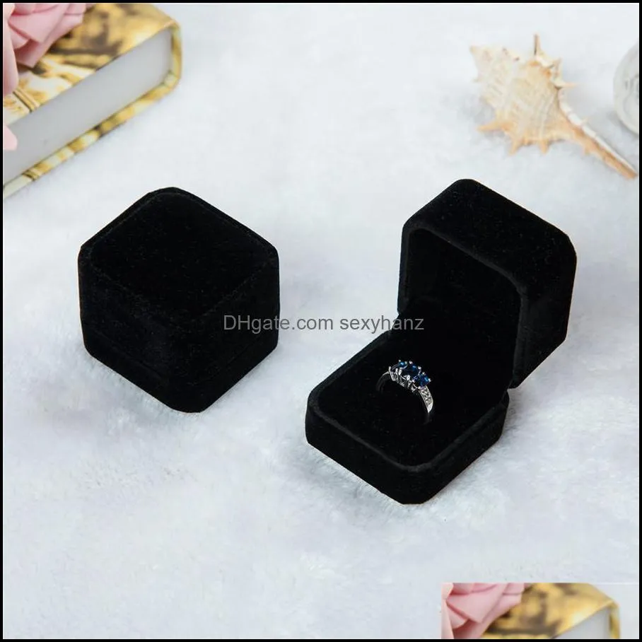 Fashion Velvet Jewelry Boxes cases For only Rings & Earrings 12 color Jewelry Gift Packaging & Display Size 5cm*4.5cm*4cm