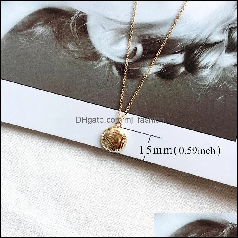 2019 new summer beach starfish conch chain pendant necklace for women gold alloy cowrie shell necklace fashion jewelry gift