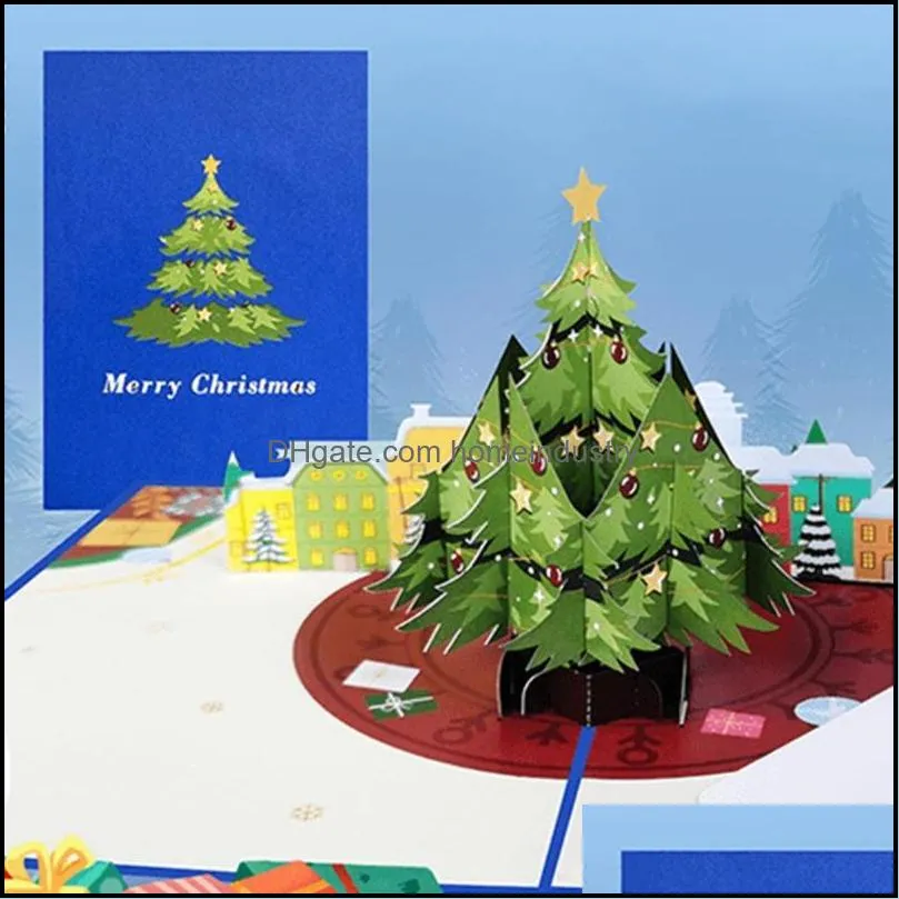 Greeting Cards Tree Pattern Decorative Eco-friendly Innovative Christmas Card For Friends