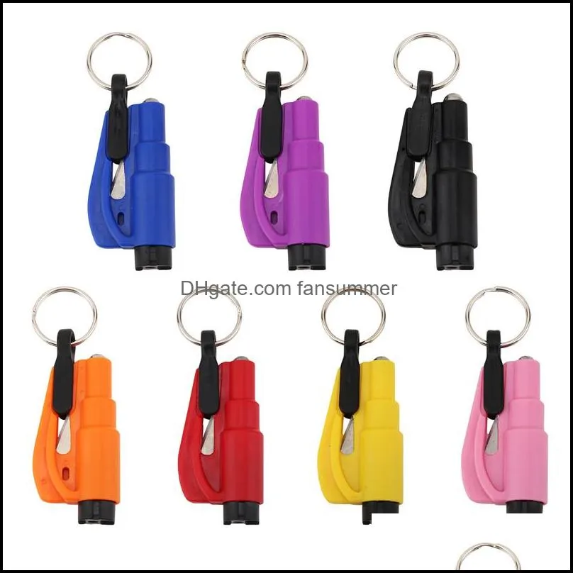 Cell Phone Straps Car Safety Hammer Spring Type Escape Hammer Window Breaker Punch Seat Belt Cutter