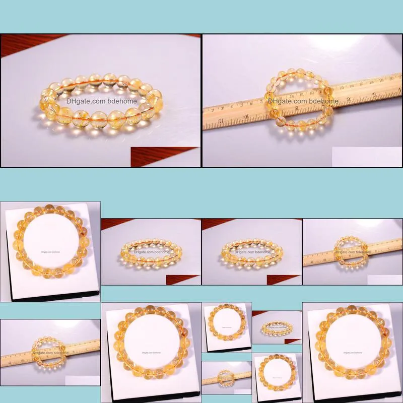 wholesale fashion natural jewelry citrine 10mm round beads semi precious stone crystal chunky red bracelets bangles for women love