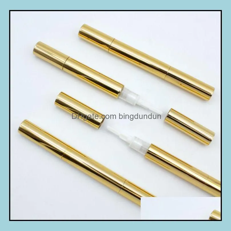 3ml Empty gold Twist Pen Bottle Cosmetic Container Lip Gloss Eyelash Growth manicure Nail Care SN3866