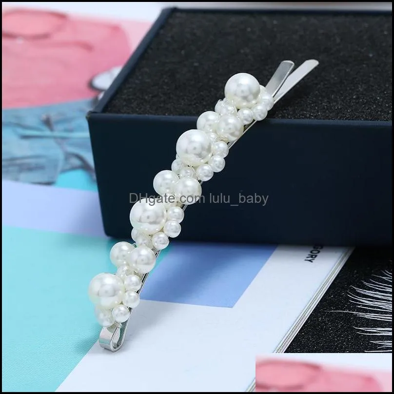 2019 new arrival pearl hair clip ponytail for women fashion barrette beautiful hairpins accessories korean hair clip crystal elegant