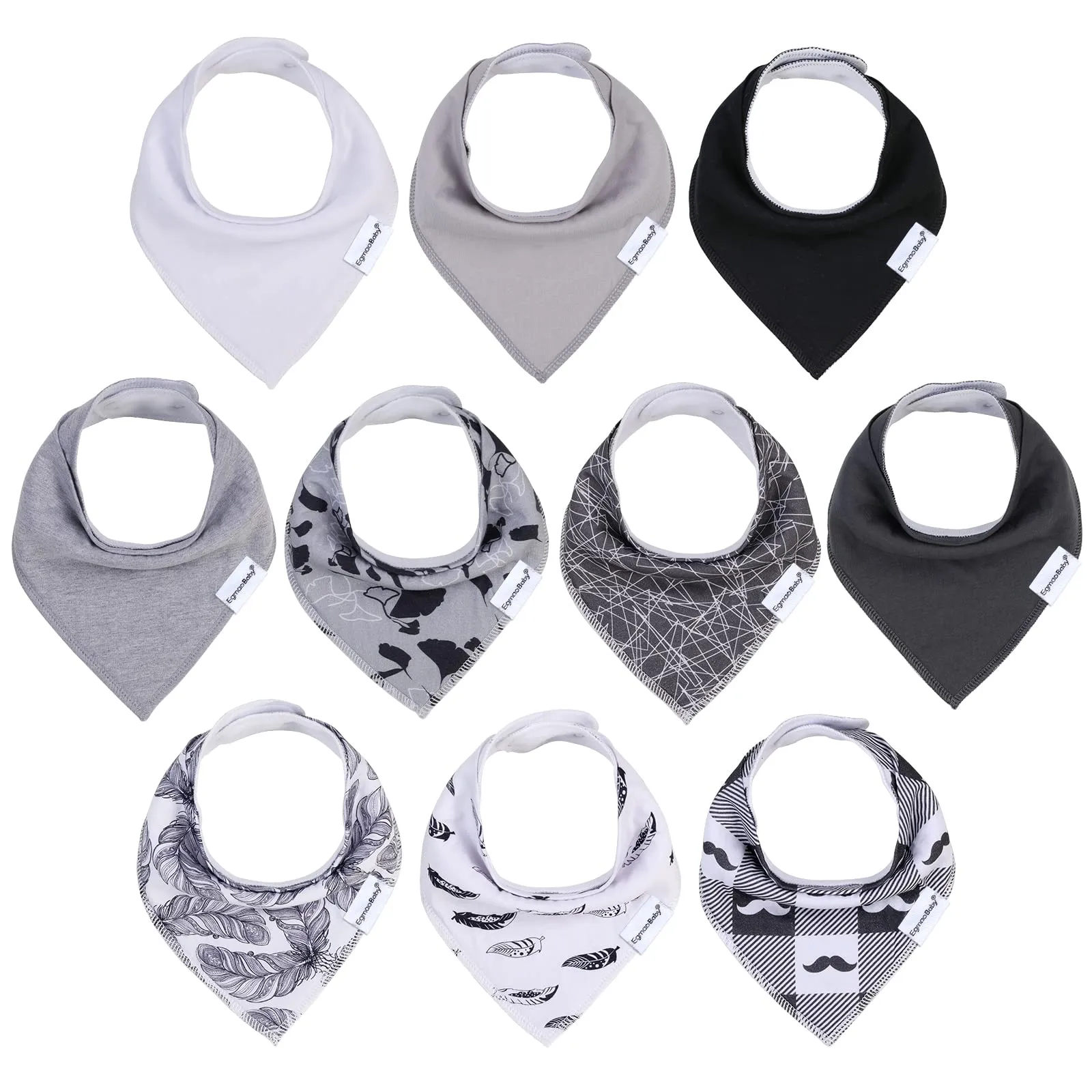 muslin baby bibs baby bandana drool bibs 100% cotton for unisex boys girls 10 solid colors set for teething and drooling
