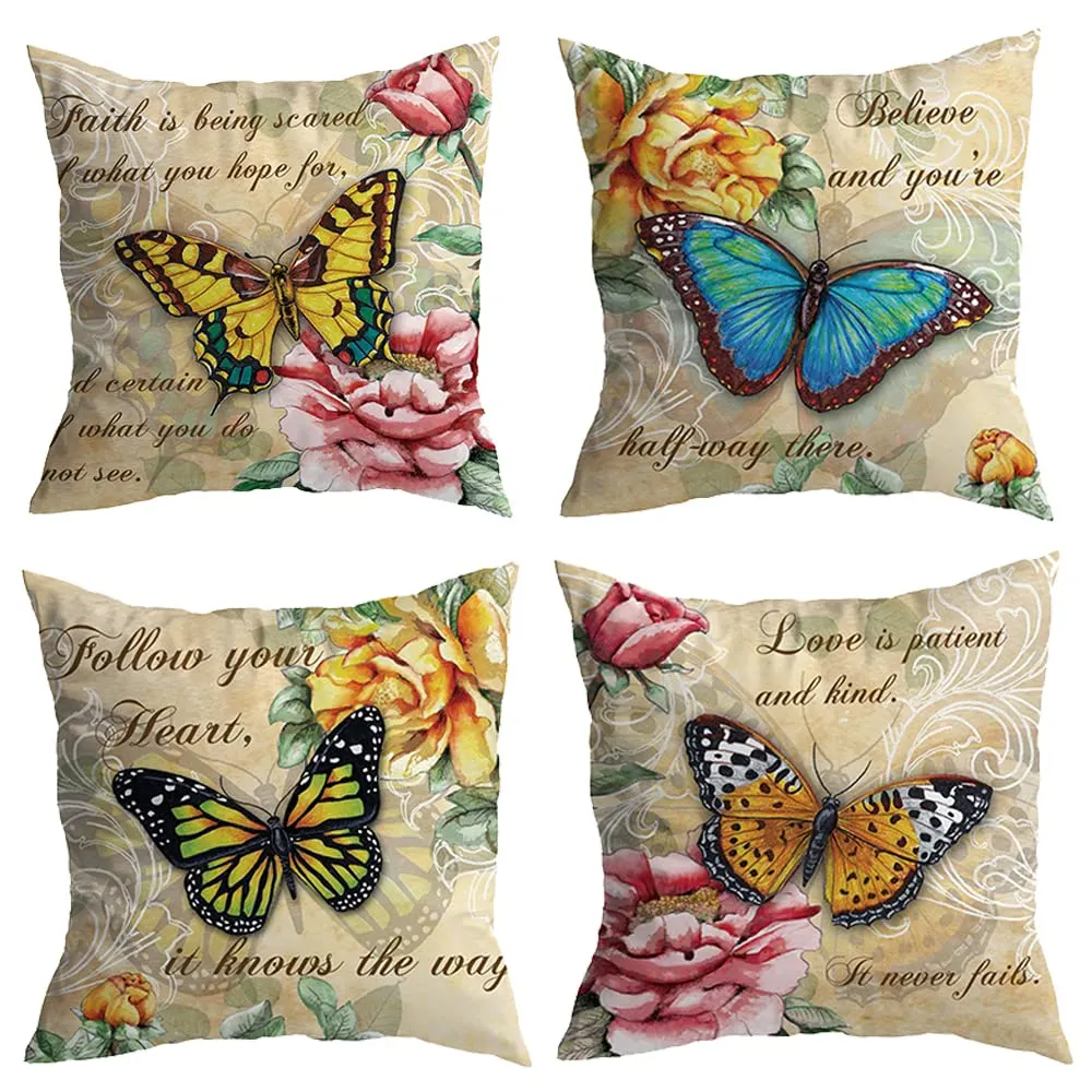 monet throw pillow covers set of 4 decorative painting pillow cases farmhouse cushion covers 18x18 inch45x45 cm 