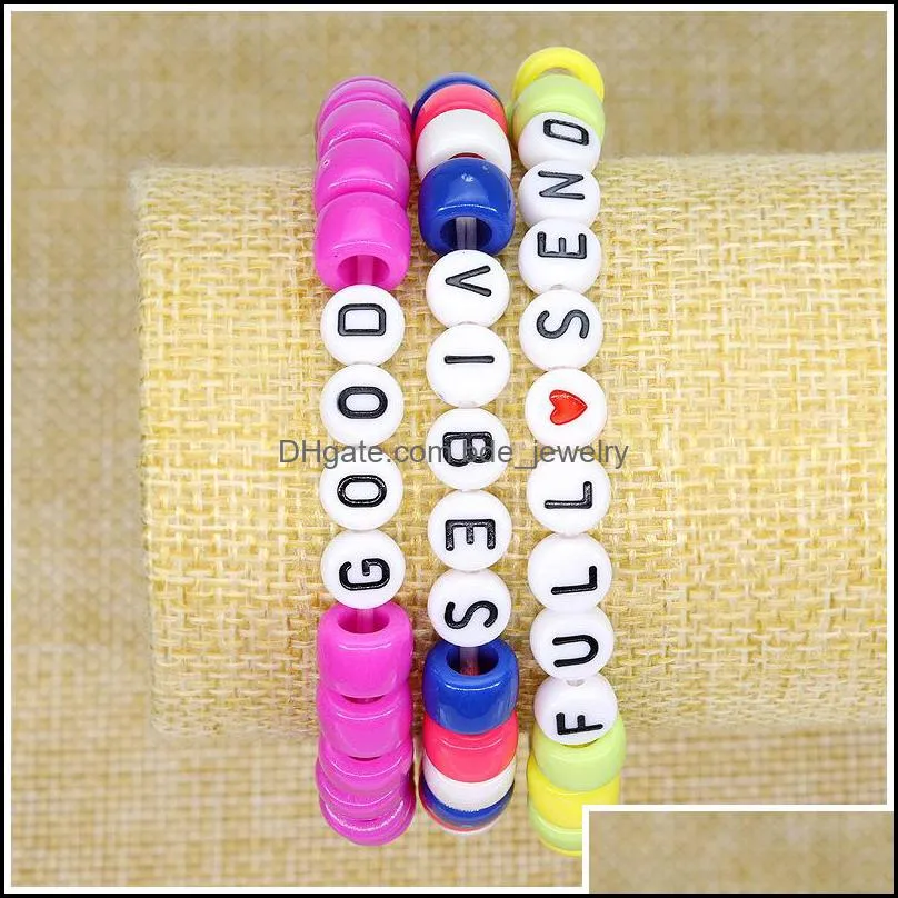 12pcs friendship word bracelet handcrafted handmade plur accessory edm music festival words letter beaded string bracelets