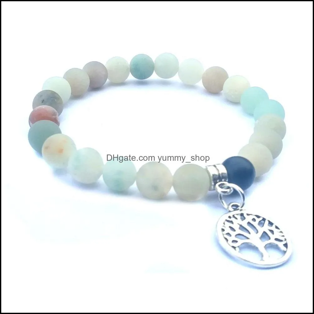8mm natural stone Amazon agate life tree pendant bracelet lovers brsee pics friendship meaning energy bracelet