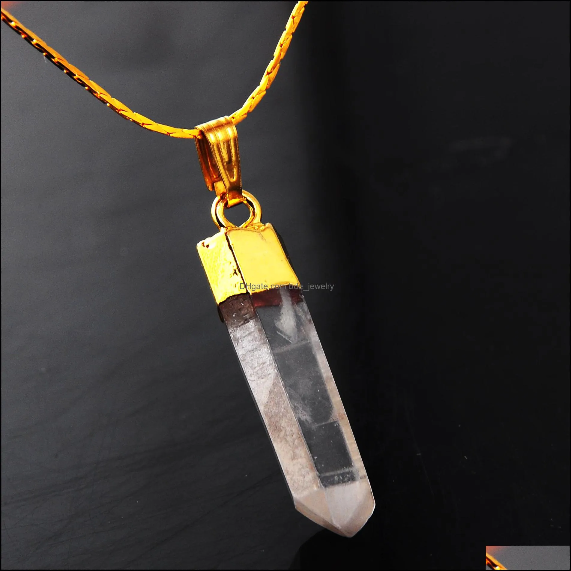 clear quartz necklace reiki healing crystal pendant spiritual natural irregular raw stone necklaces gemstone jewelry for women men