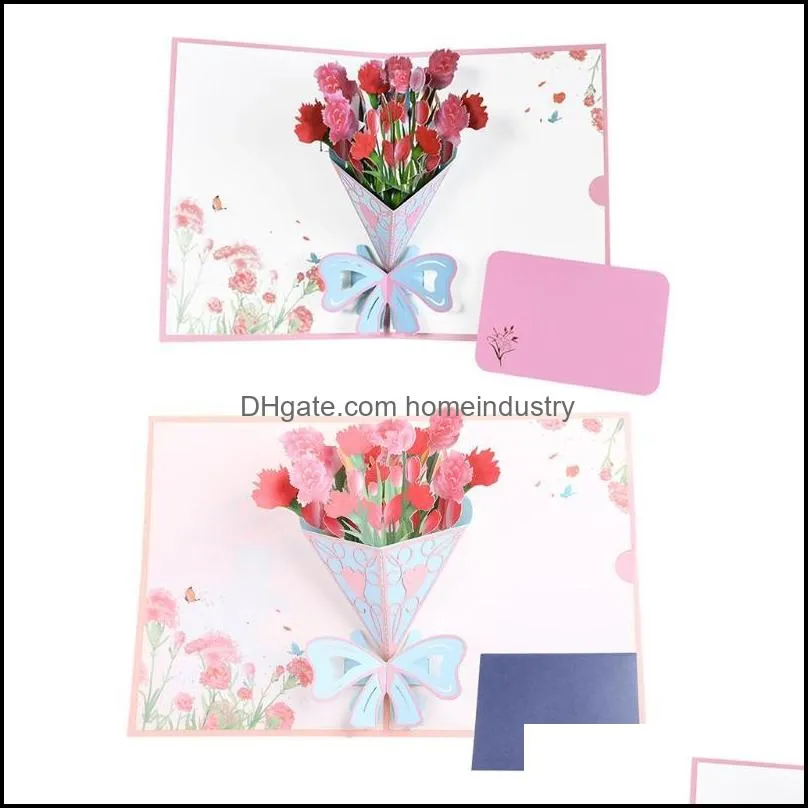 Greeting Cards 3D -Up Flower Floral Card For Birthday Msee pics Father`s Day Graduation Wedding Anniversary
