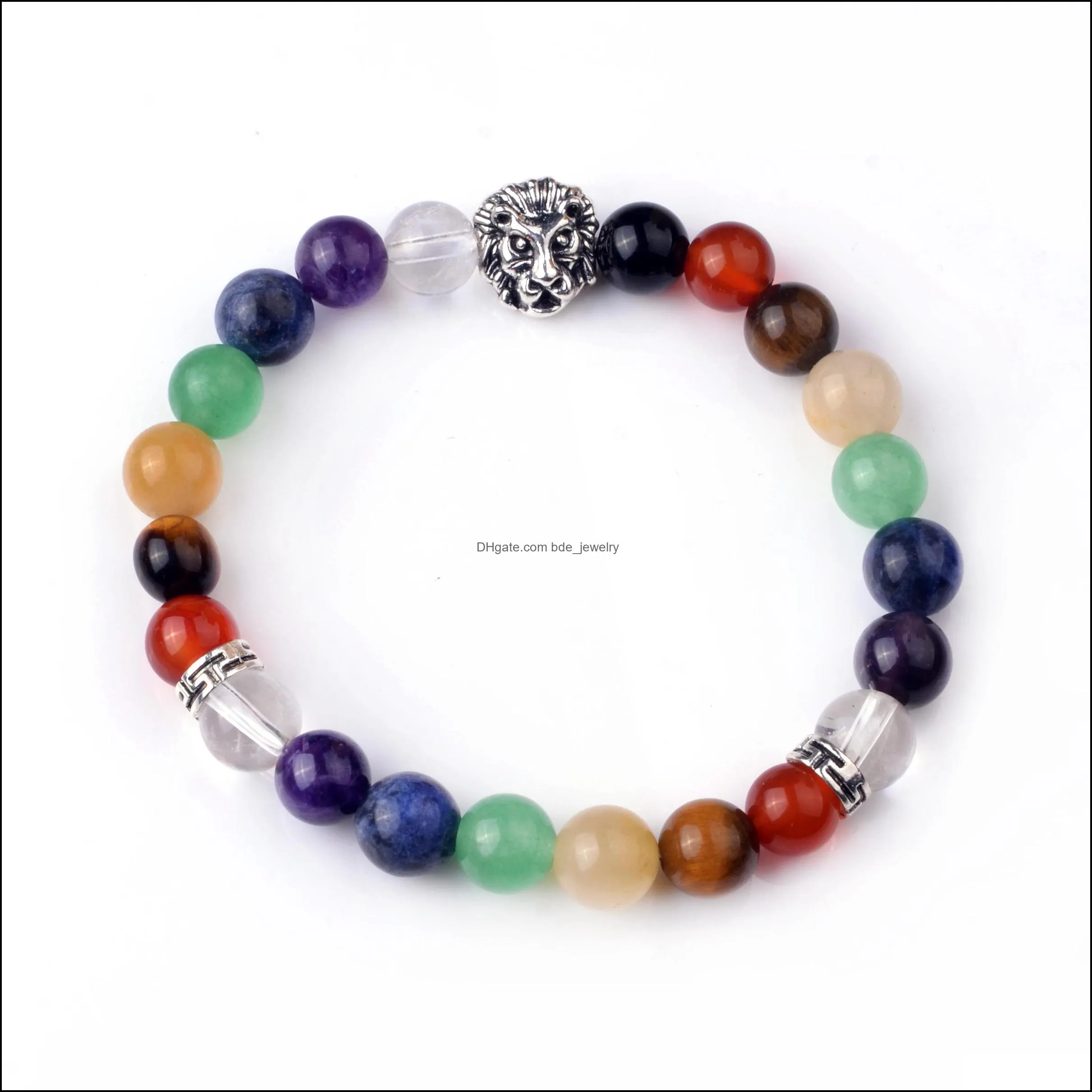 7 jewel chakra  head gemstone bracelet men and women healing treatment yoga bracelet