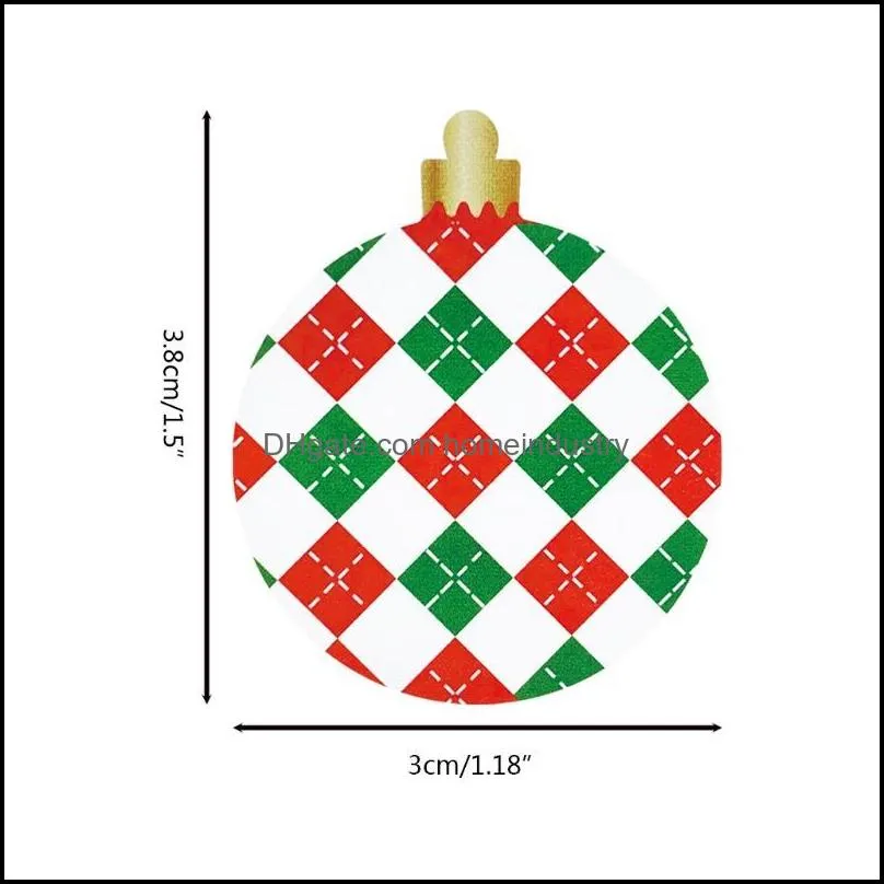 Greeting Cards 500pcs Merry Christmas Stickers Labels Roll 8 Designs Xmas Decorative Envelope Seals For Gift Envelopes Dropship