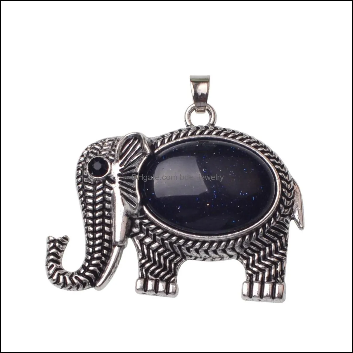 elephant alloy pendant jewelry antique exquisite carving elephant charm necklace women leather chain