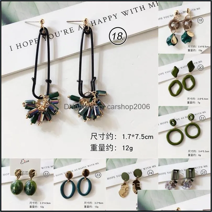 highend green earrings for women temperament retro dangle earrings girls party wedding stud earrings jewelry gift