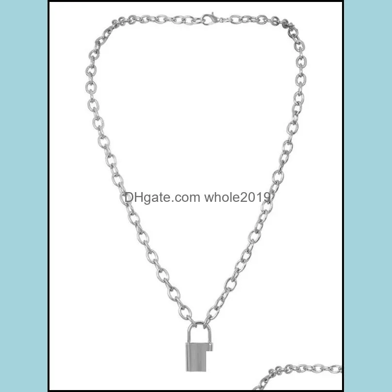 Necklace Y Pendant Simple Cute Necklace Long Fashion Jewelry Ms. Lock Necklace Pendant Tide Men`s Dress Up 2018 Waterproof Stainless