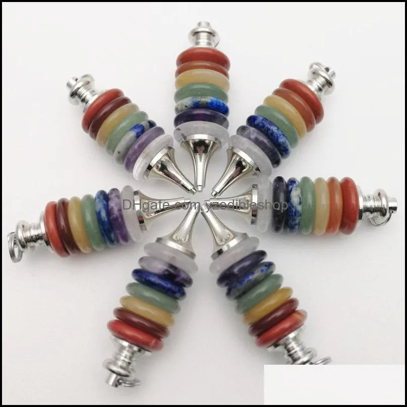 7 chakras wheels of life charms pendulum dowsing pendants men women gift for jewelry making hangings fashion wholesale