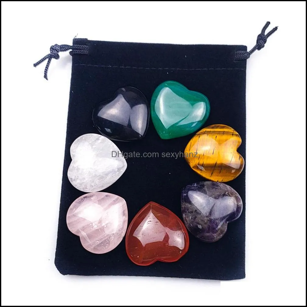 Loose Heart Reiki Seven Chakra Healing Natural Stone Tumbled Irregular Polishing Rock Quartz Yoga Energy Bead Decoration