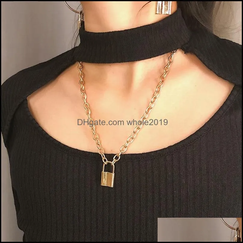 Necklace Y Pendant Simple Cute Necklace Long Fashion Jewelry Ms. Lock Necklace Pendant Tide Men`s Dress Up 2018 Waterproof Stainless