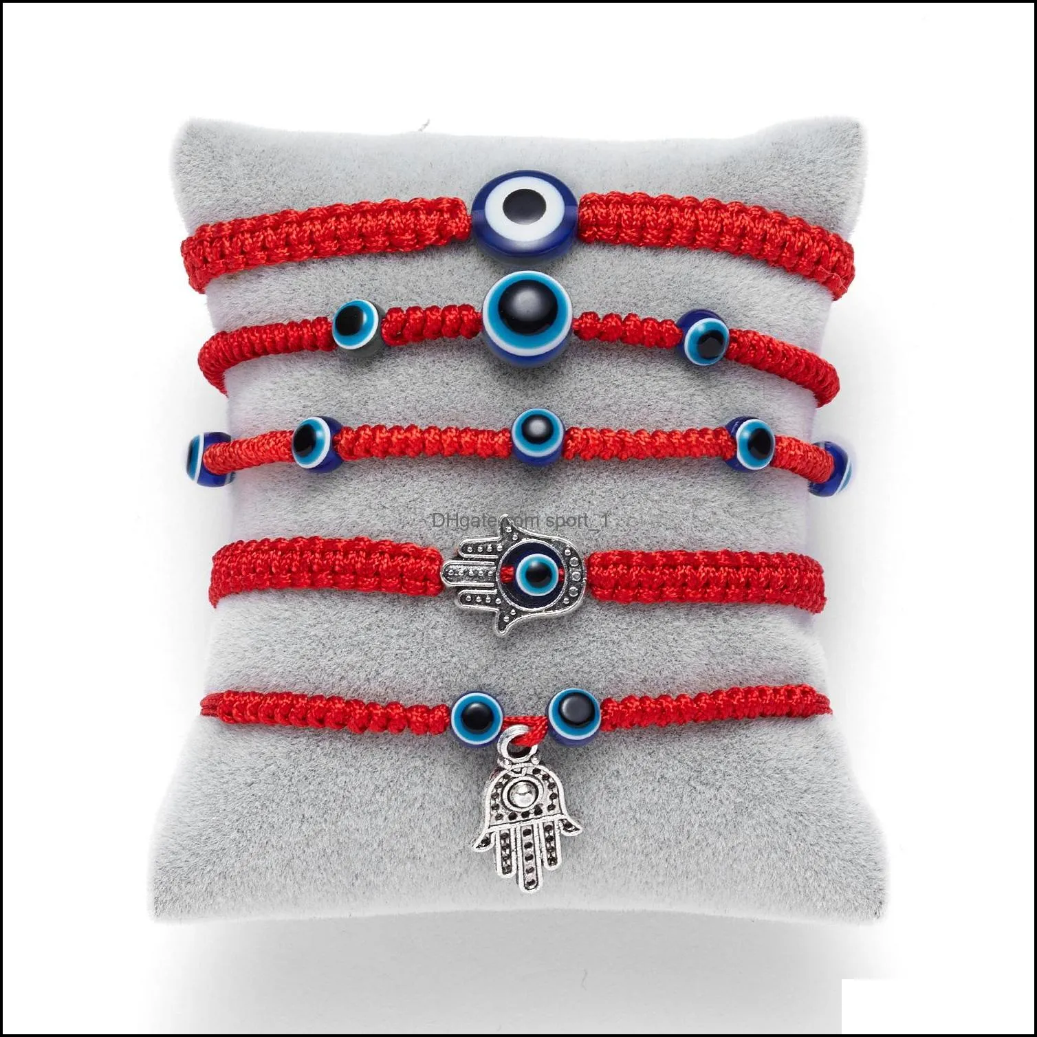 2022 Blue Evil Eye Charm Braided Rope Chains bracelets For Women Men Turtle Elephant Hamsa Hand charm Red String Bangle Fashion