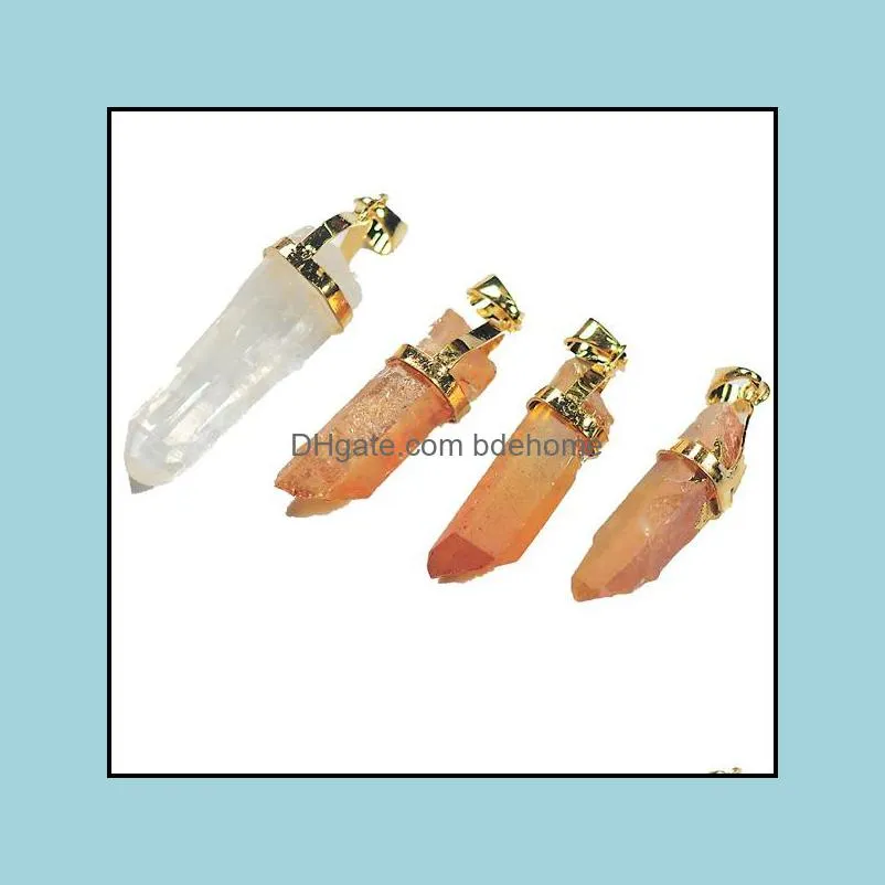 natural quartz crystal column pendant crystal cluster necklace ladies jewelry collection popular atmosphere simple