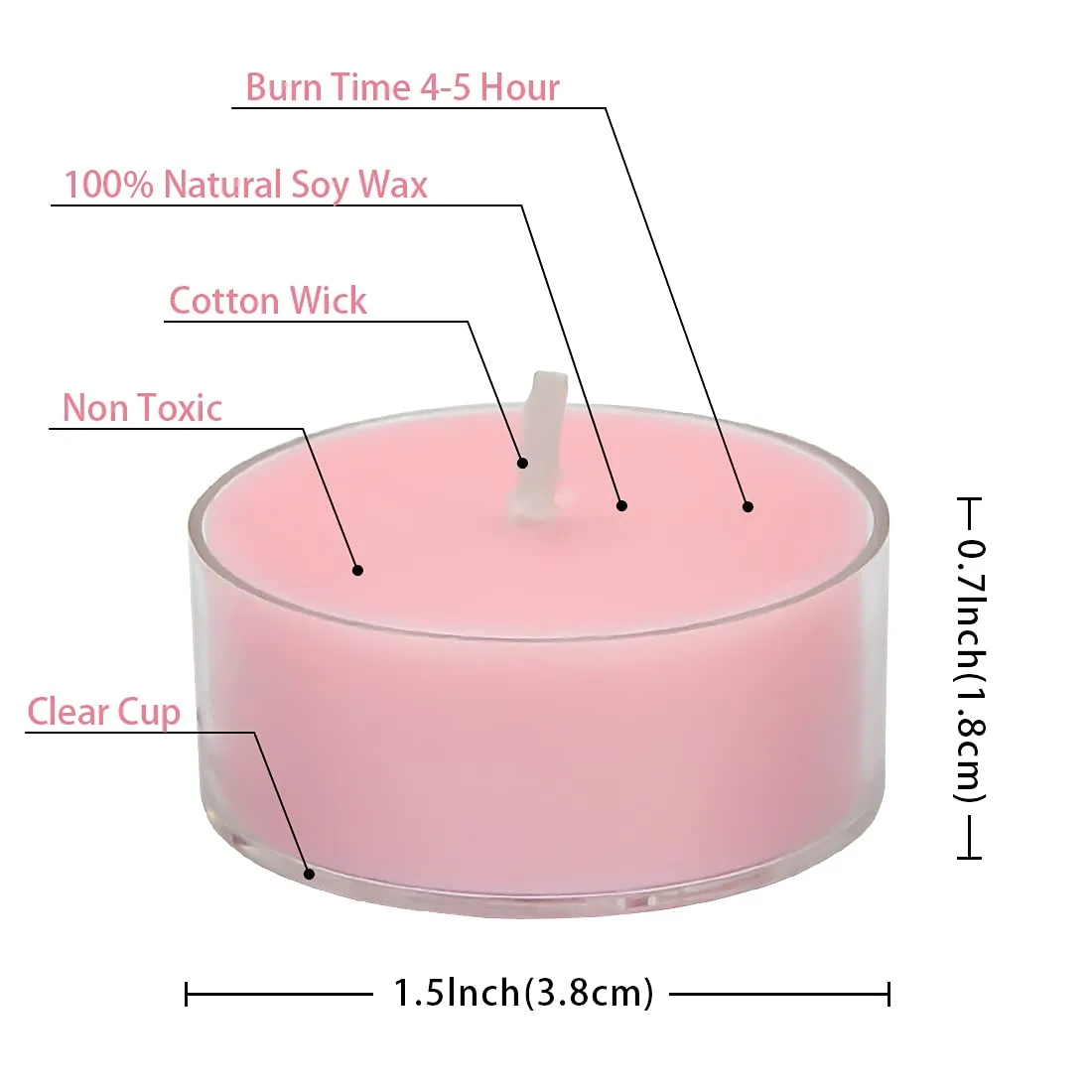 natural scented soy wax tealight candles bulk romantic rose aromatherapy luxury tea candle set of 12 4 hour burn time great for valentines day birthday