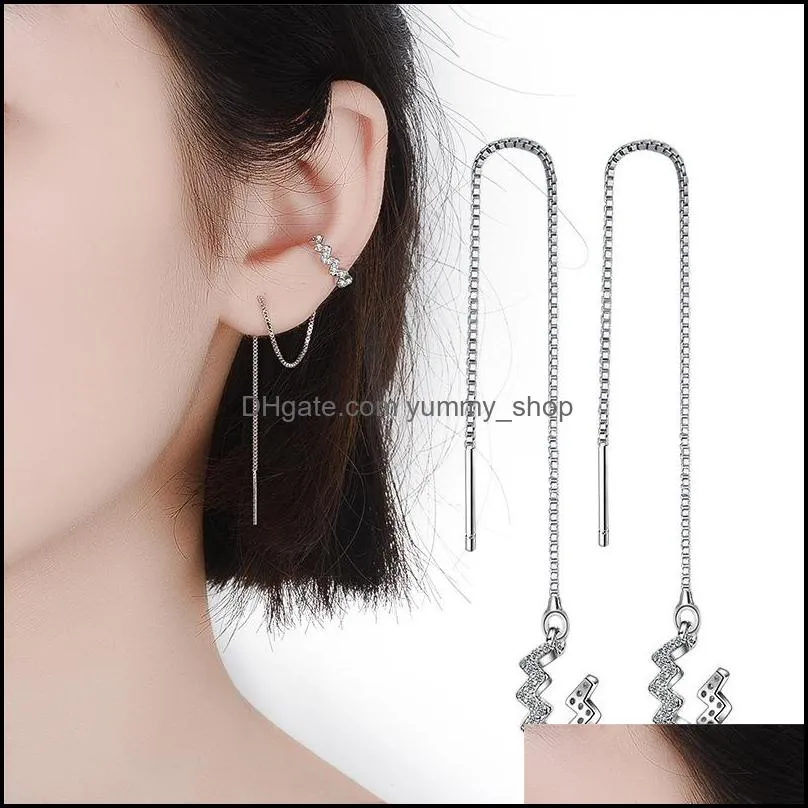Tassel earrings long ladies perfect match dress gift jewelry stainless steel silver jewelry