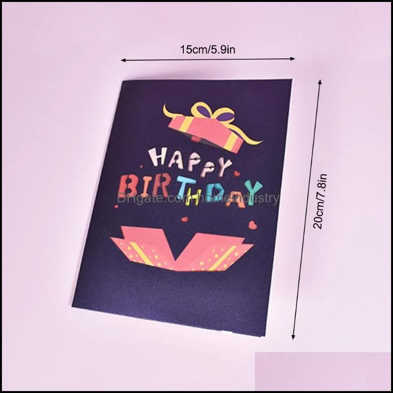 Greeting Cards DIY Crafts 3D Card Happy Birthday Presents Envelopes Supplies Foldable Surprise -up Decoration Postcard Letter