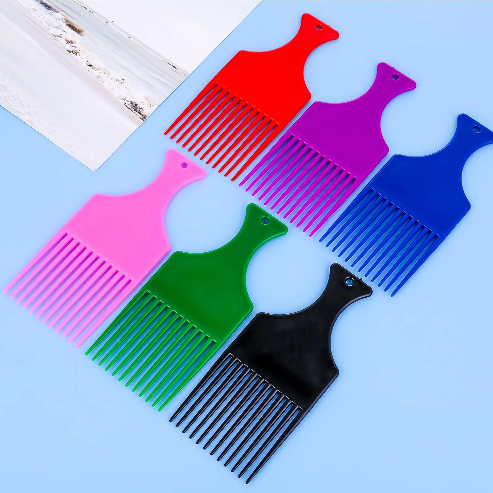 afro pick hair comb smooth hair pick comb plastic wide tooth hair pick comb hairdressing styling tool for natural curly hair style