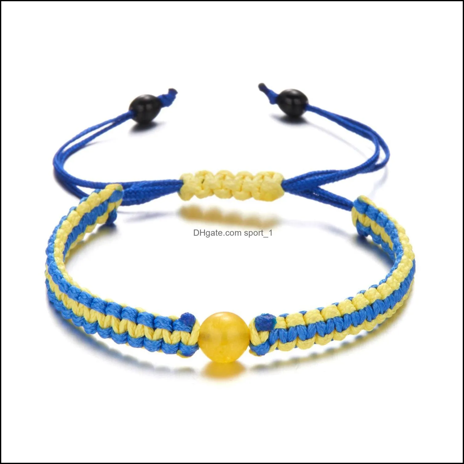 Charm Yellow Blue Ukraine Bracelets For Women Men Handmade Ukrainian Flag Color Woven String Bracelet New Design Couple Jewelry