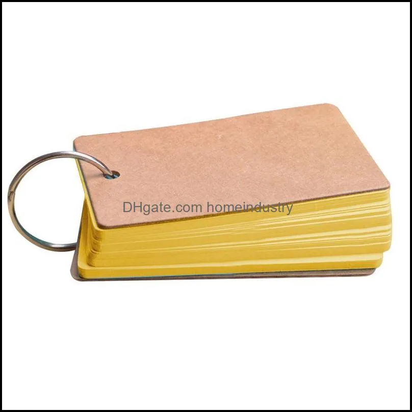 Greeting Cards Portable Buckle Binder Notes Flash Memo Pads Diy Blank Card Stationery Simple Word Book