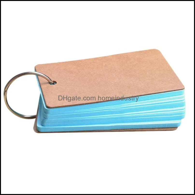 Greeting Cards Portable Buckle Binder Notes Flash Memo Pads Diy Blank Card Stationery Sale Simple Word Book