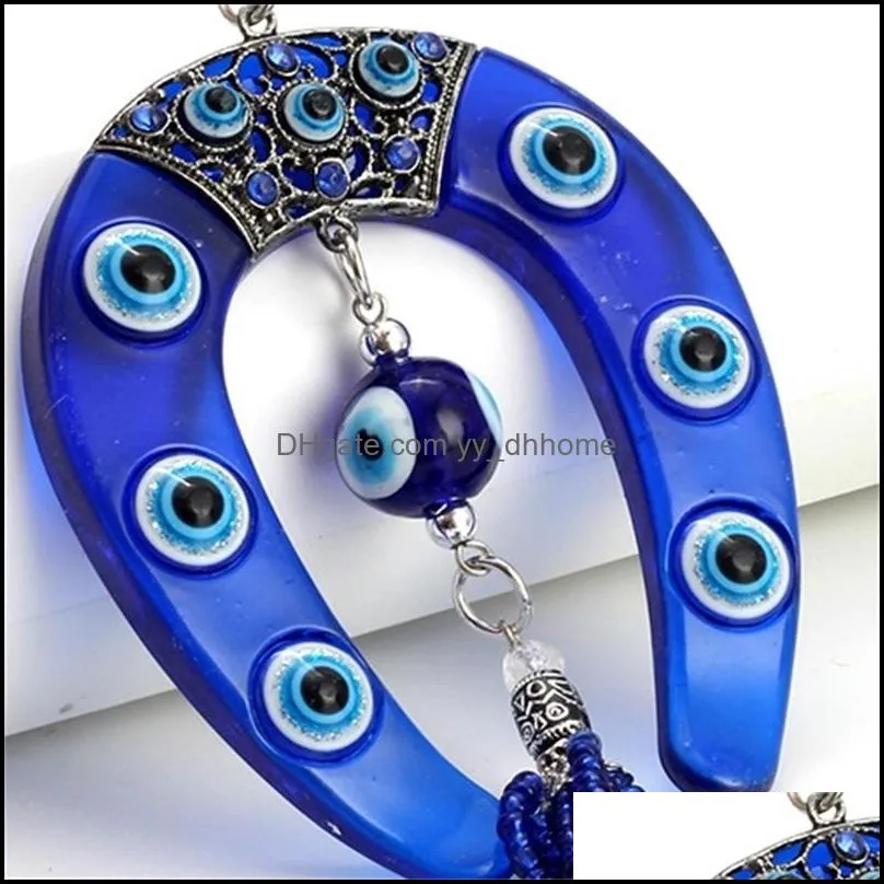 new fashion wall horseshoe charm car keychain pendant jewelry evil eye 1251 q2