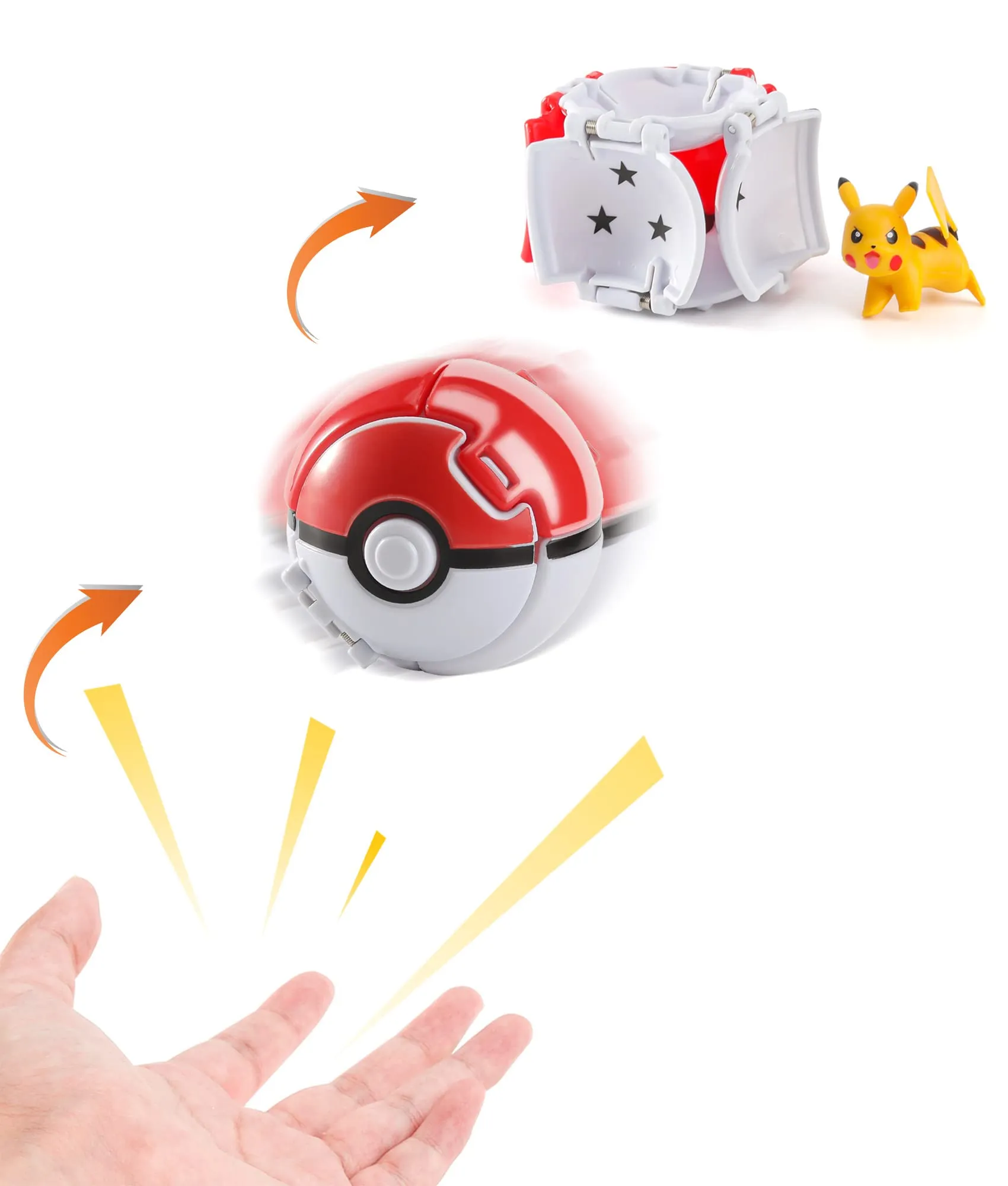 3ml pokeball clip and go balls with 4 battle figures 2 random action figures set toy gift for boys girls kids party favors