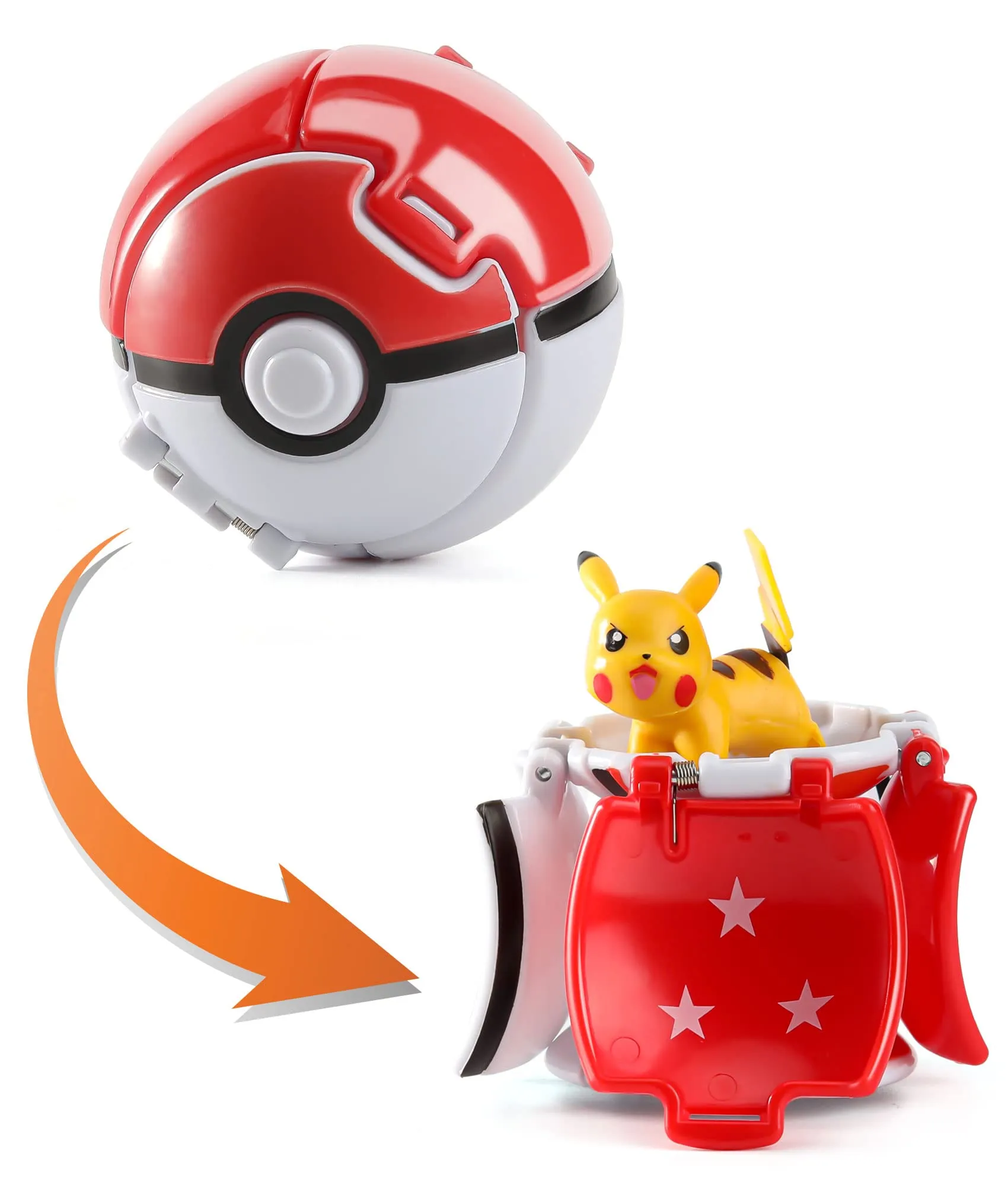 3ml pokeball clip and go balls with 4 battle figures 2 random action figures set toy gift for boys girls kids party favors