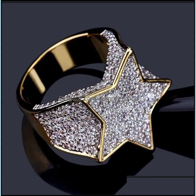 bling iced out gold rings mens hip hop jewelry cool cz stone luxury deisnger men hiphop rings