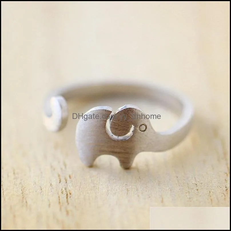 npc cute elephant baby adjustable ring small elephant tail ring animal lady pet charm ring for little princess wedding lucky happy