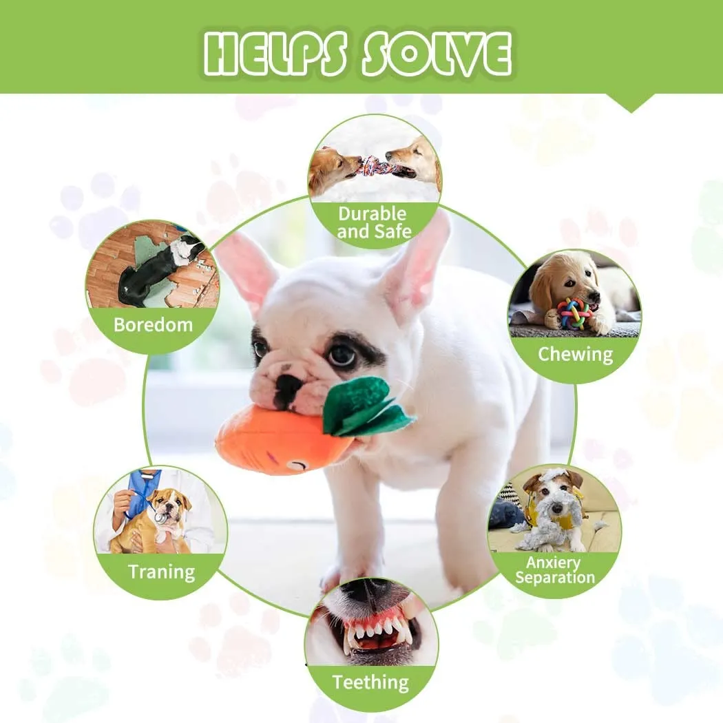 squeaky dog toys for puppy small medium dogs 18 units stuffed toys with rubber toys in bulk plush dog toy safe fetch chew toys pack for chewing and teething