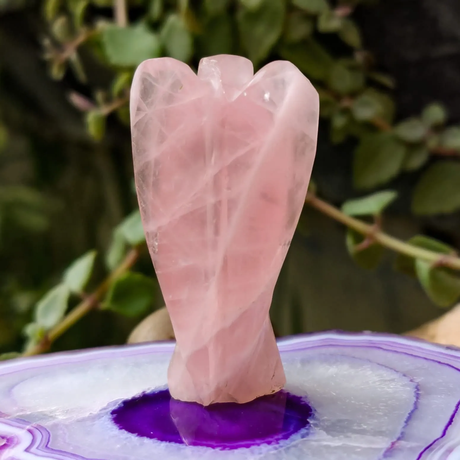 rose angel wings crystal handcarved pocket stone for good luck spiritual reiki healing worry angel figurine peace angel statue decor gift christmas blessing gift1 52 inches
