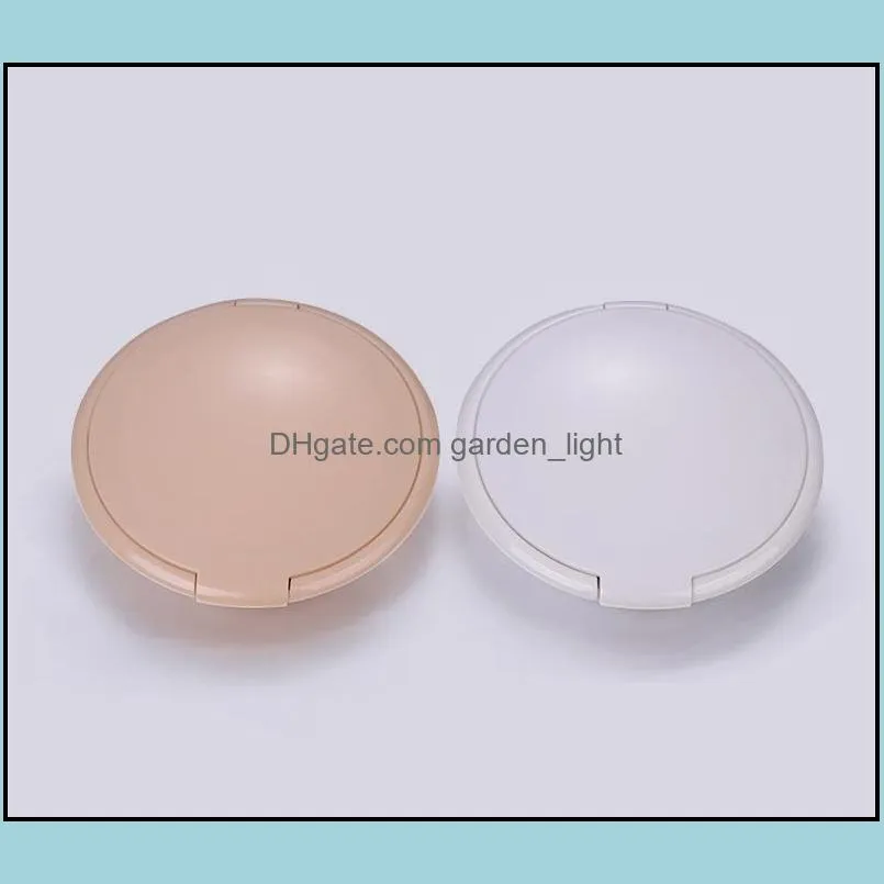 portable ultra-thin cosmetic powder case box with mirror empty loose powders jar sifter pink white color sn3893