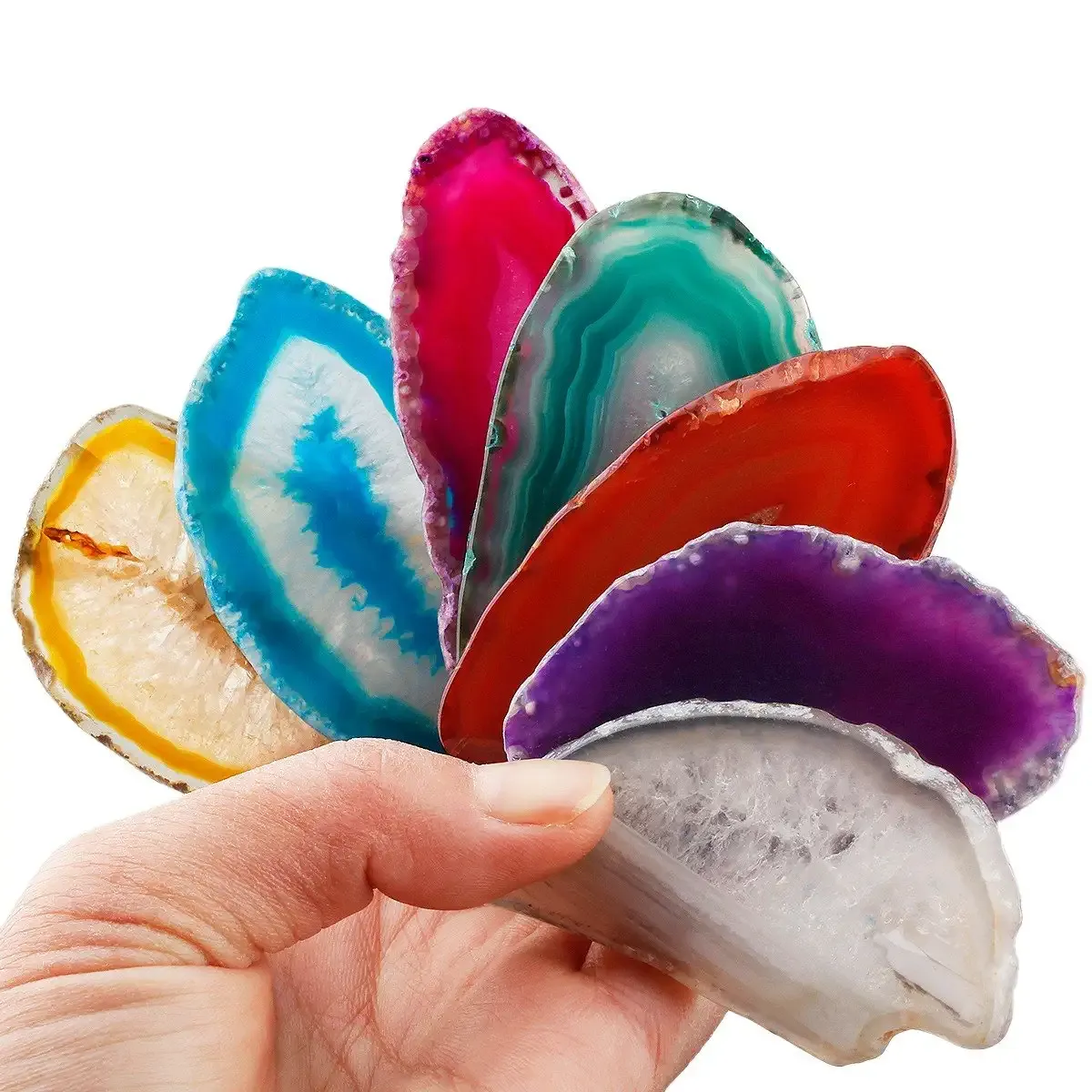 polished agate light table slices geode agate slab cards pack of 12