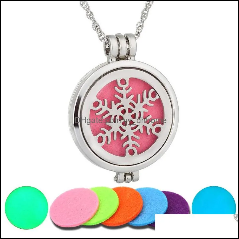 stainless steel essential oil diffuser necklaces glow in the dark aromatherapy locket pendant silver chain for women fashion 120 l2