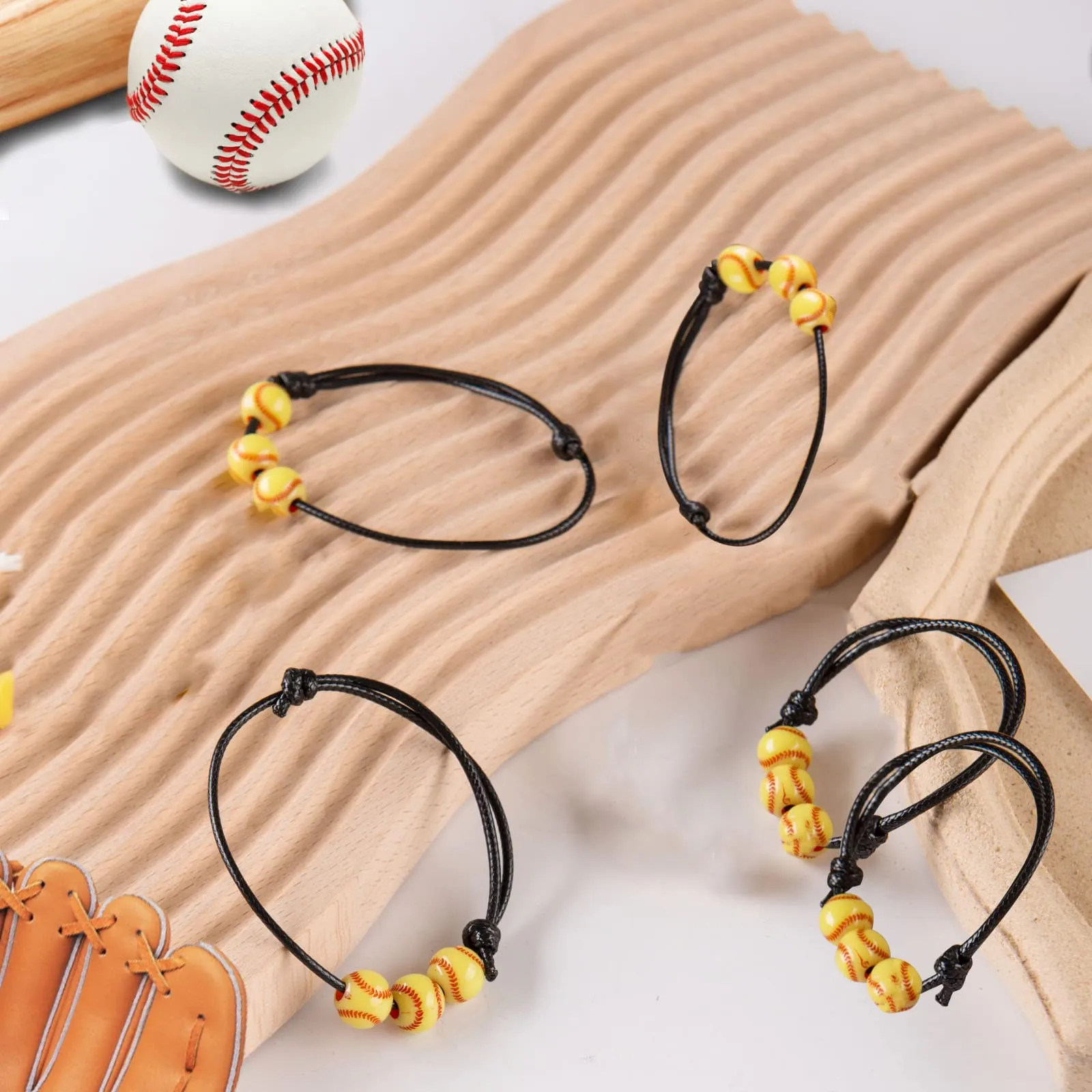 softball bracelet baseball bracelet softball charm bracelet adjustable inspirational sport ball bracelets for softball party favors girl boy women men teens sport team player gift