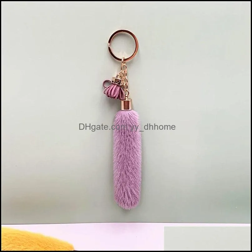 creative tassel keychain cute bag cartoon plush pendant car key chain ring ornaments accessories small gifts73 q2