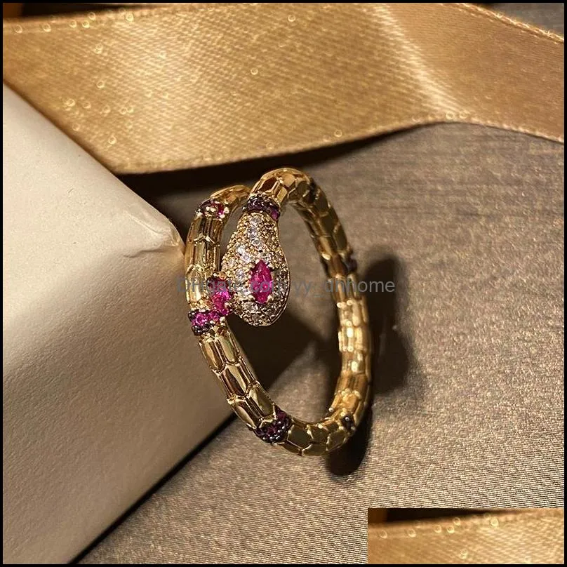 snake finger ring with zircon fashion party jewelry for women birthday gifts top quality drop shipping