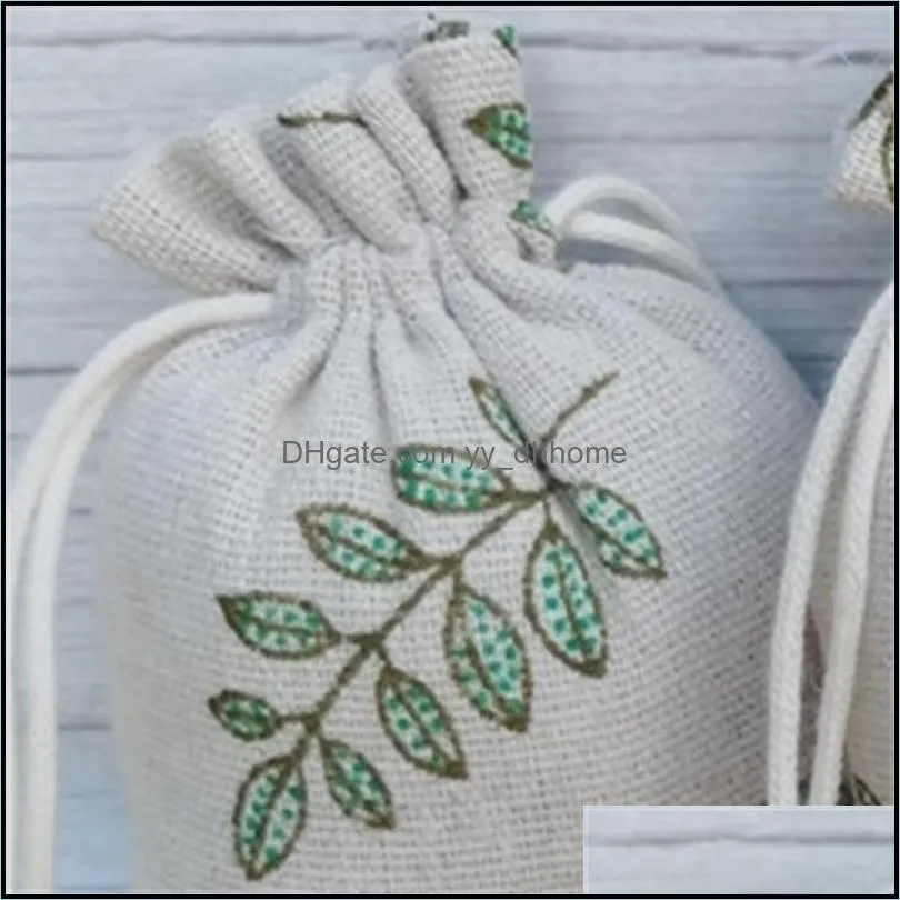 10x13/13x17cm jewelry packaging burlap draw sack pocket jewelry leaf pouches gift bags model no.ne901 308 q2